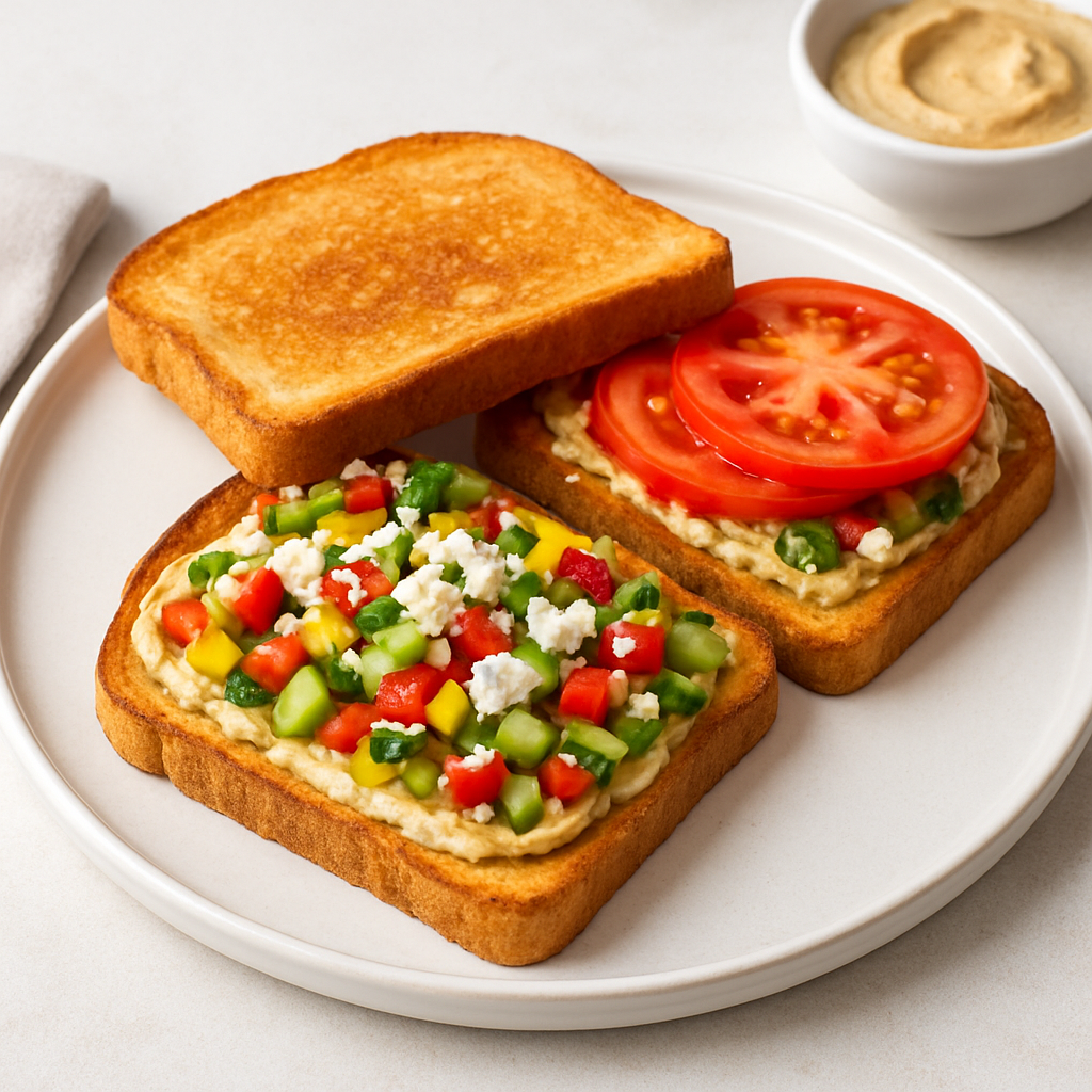 Easy Mediterranean Veggie & Cheese Sandwich