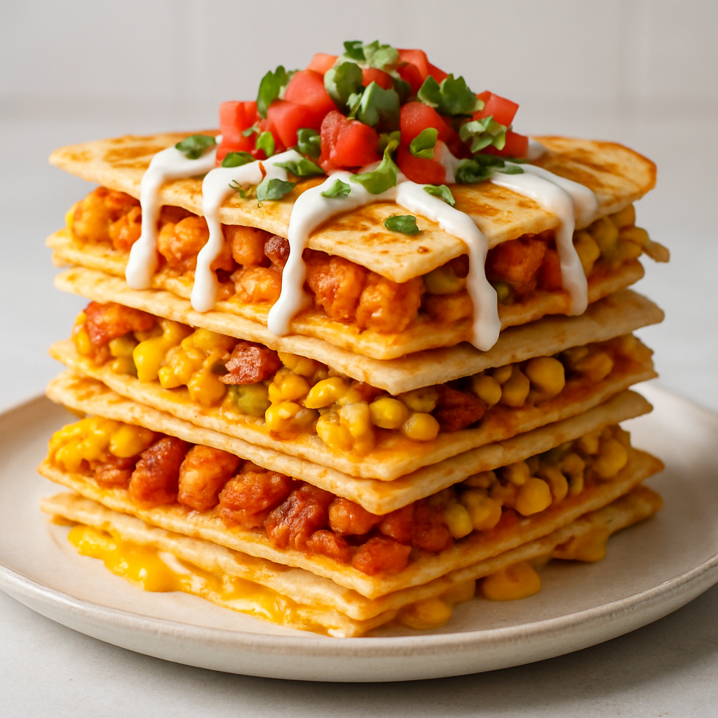 K-Italia-Chino-MexiAmeri Fusion Quesadilla Stack
