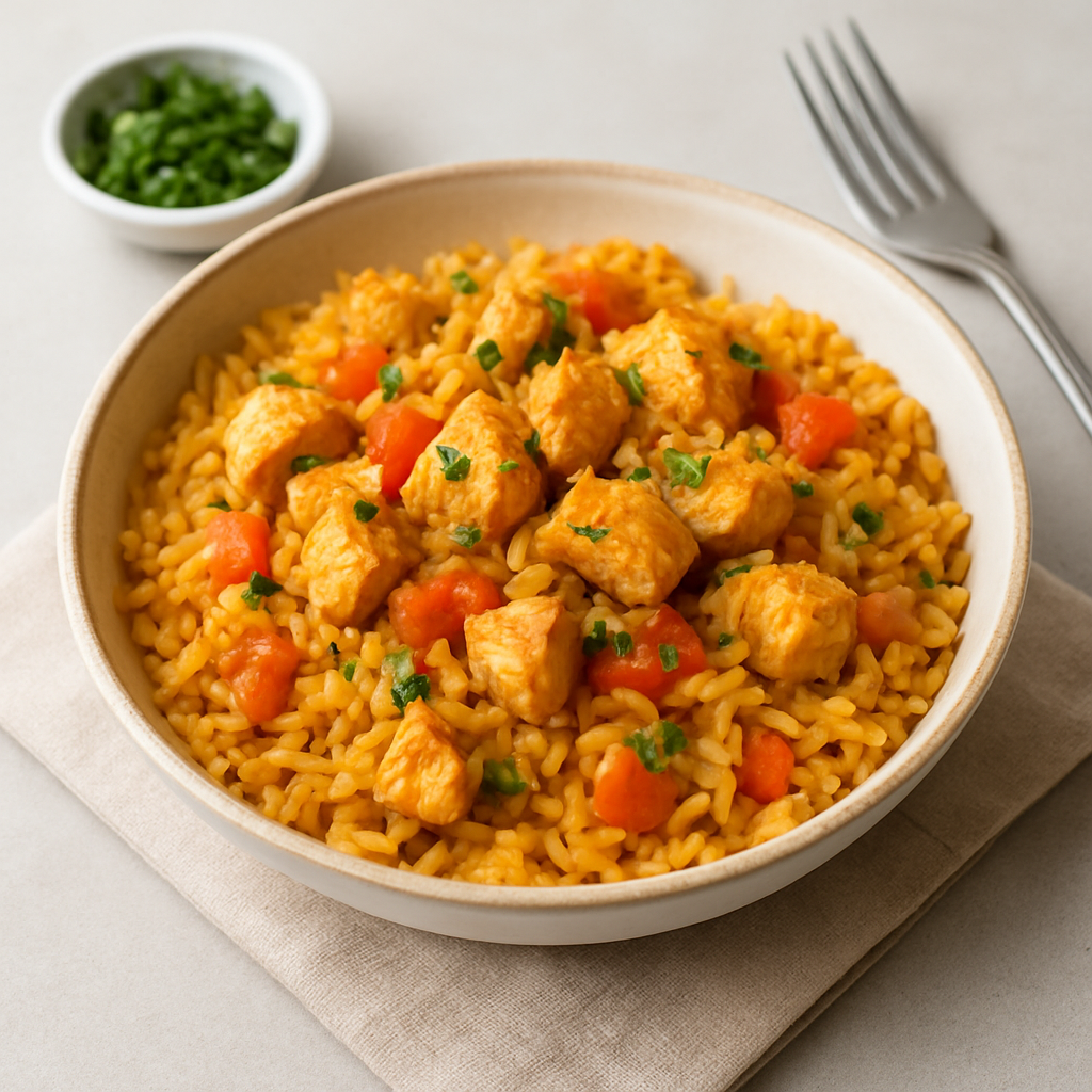 Easy Indian-Spanish Chicken and Rice Fusion